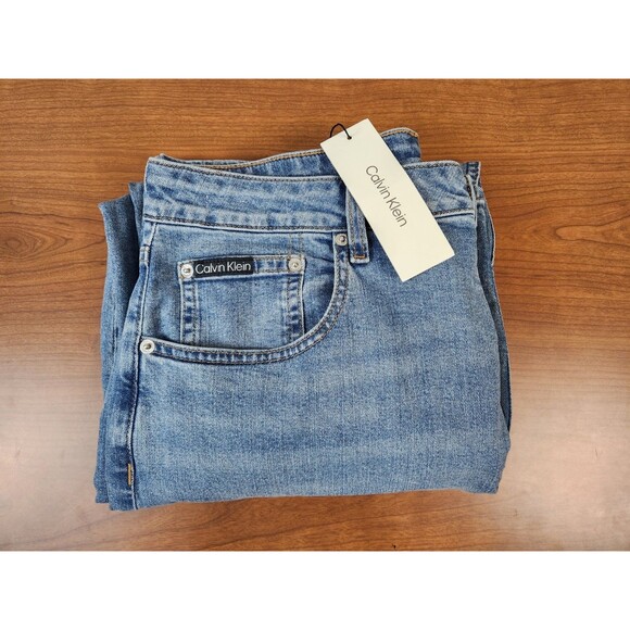 Calvin Klein Women's Straight Fit High Rise Vintage Blue Jeans Size 33 - Picture 3 of 15